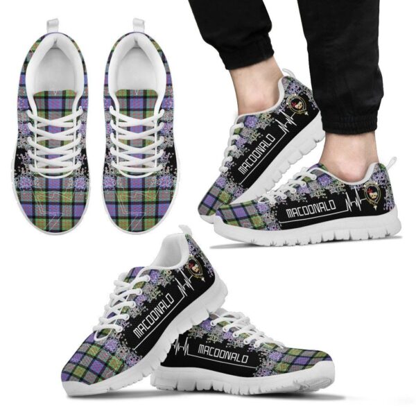 MacDonald Ancient Clan Sneaker, Scottish Tartan MacDonald Ancient Clans Sneaker Heartbeat Style