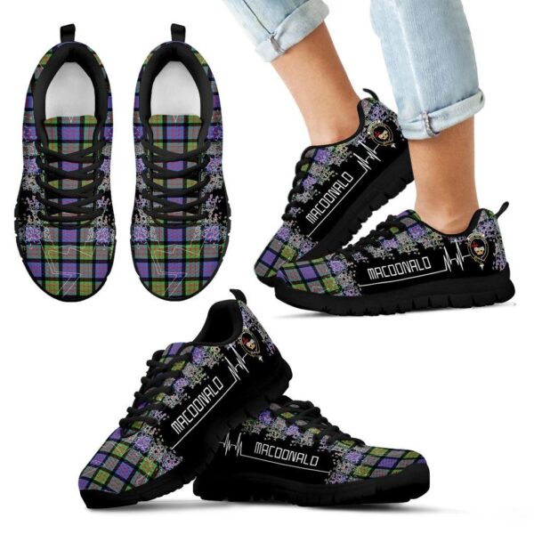 MacDonald Ancient Clan Sneaker, Scottish Tartan MacDonald Ancient Clans Sneaker Heartbeat Style - Image 6