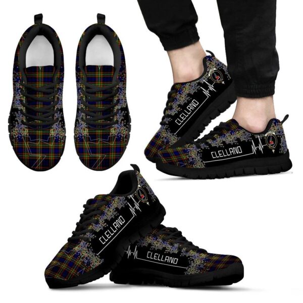 Clelland Modern Clan Sneaker, Scottish Tartan Clelland Modern Clans Sneaker Heartbeat Style - Image 2