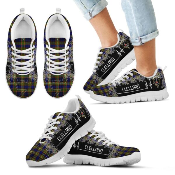 Clelland Modern Clan Sneaker, Scottish Tartan Clelland Modern Clans Sneaker Heartbeat Style - Image 5