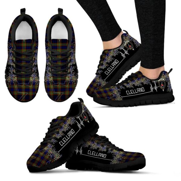 Clelland Modern Clan Sneaker, Scottish Tartan Clelland Modern Clans Sneaker Heartbeat Style - Image 4