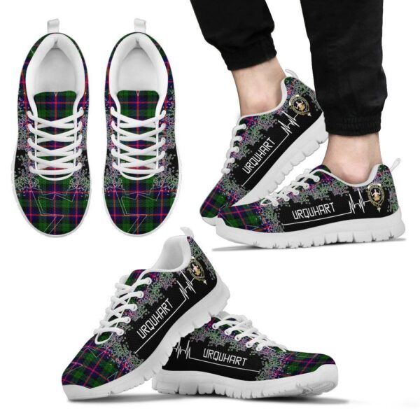 Urquhart Modern Clan Sneaker, Scottish Tartan Urquhart Modern Clans Sneaker Heartbeat Style