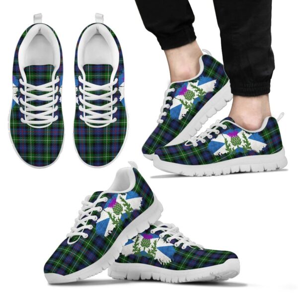 MacKenzie Clan Sneaker, Scottish Tartan MacKenzie Clans Sneaker Thistle Style