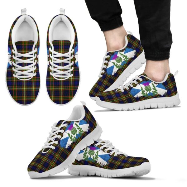 MacLellan Clan Sneaker, Scottish Tartan MacLellan Clans Sneaker Thistle Style