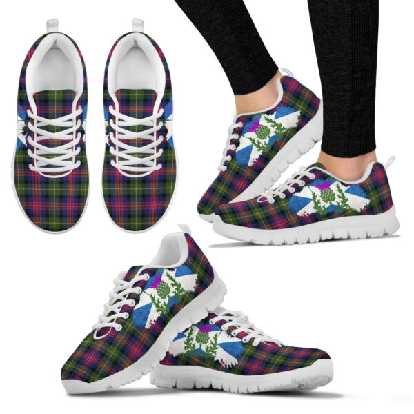 Logan Clan Sneaker, Scottish Tartan Logan Clans Sneaker Thistle Style - Image 3