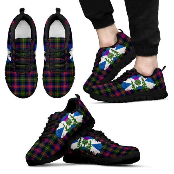 Logan Clan Sneaker, Scottish Tartan Logan Clans Sneaker Thistle Style - Image 2