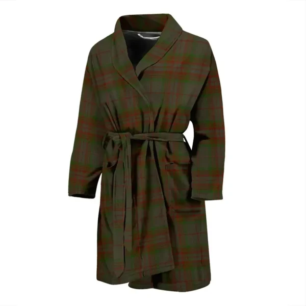 ScotClans Gray Bathrobe, Men Tartan Plaid Bathrobe