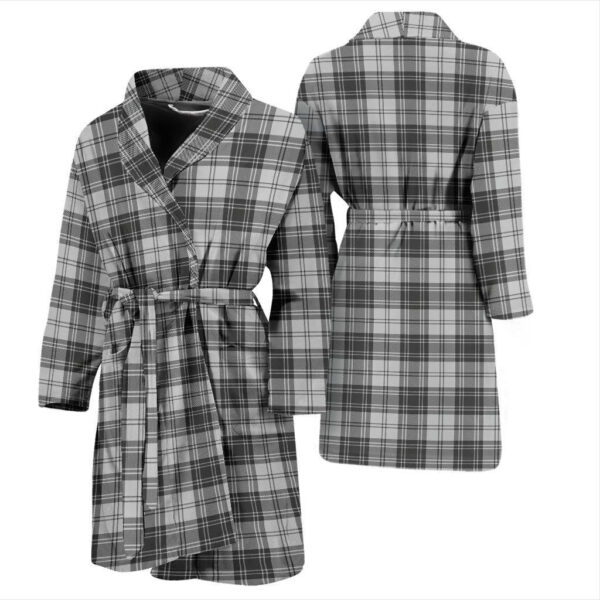 ScotClans Douglas Grey Modern Bathrobe, Men Tartan Plaid Bathrobe - Image 3