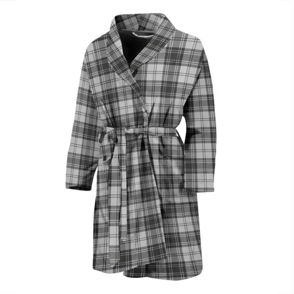 ScotClans Douglas Grey Modern Bathrobe, Men Tartan Plaid Bathrobe