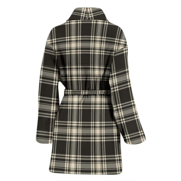 ScotClans Menzies Black & White Ancient Bathrobe, Women Tartan Plaid Bathrobe - Image 2