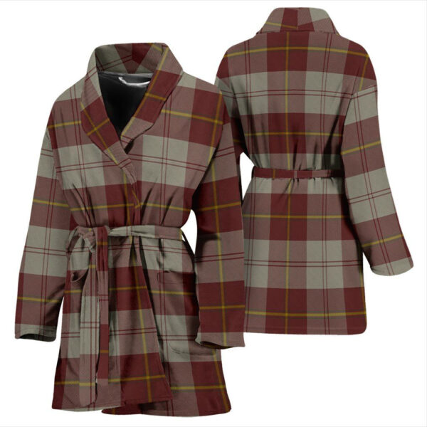 ScotClans Cunningham Burgundy Dancers Bathrobe, Women Tartan Plaid Bathrobe - Image 3