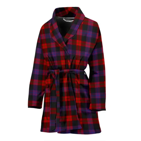 ScotClans Brown Modern Bathrobe, Women Tartan Plaid Bathrobe