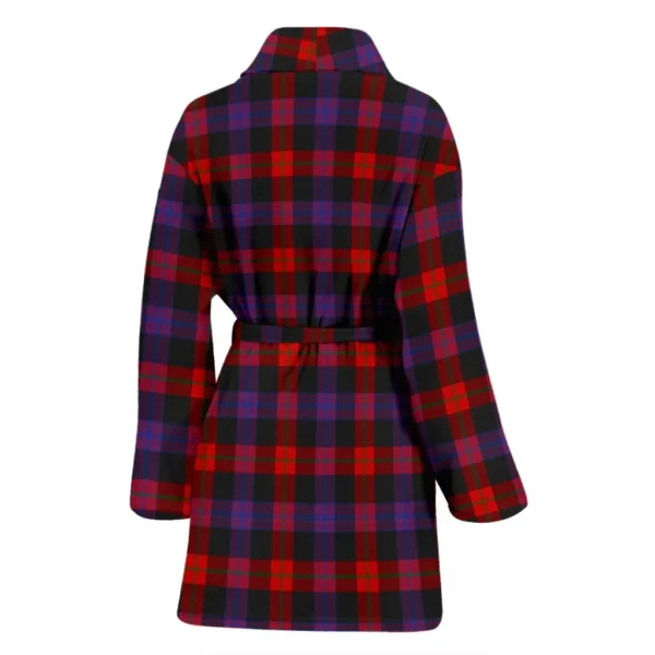 ScotClans Brown Modern Bathrobe, Women Tartan Plaid Bathrobe - Image 2