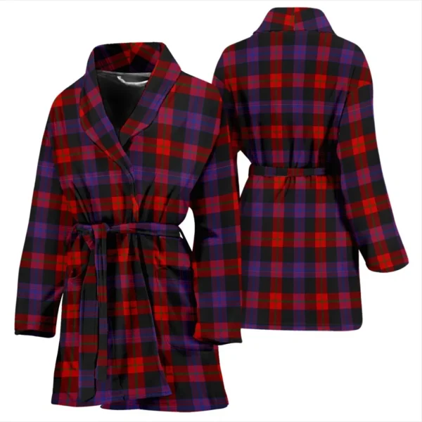 ScotClans Brown Modern Bathrobe, Women Tartan Plaid Bathrobe - Image 3