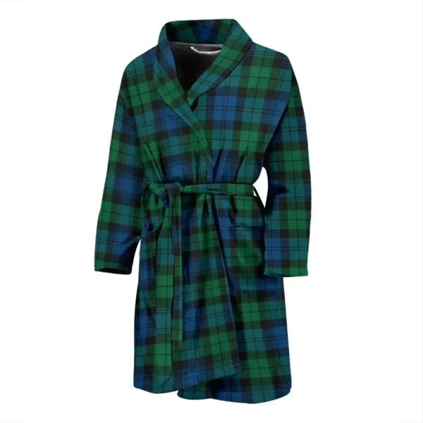 ScotClans Blackwatch Ancient Bathrobe, Men Tartan Plaid Bathrobe