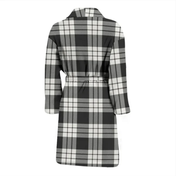 ScotClans MacFarlane Black & White Ancient Bathrobe, Men Tartan Plaid Bathrobe - Image 2