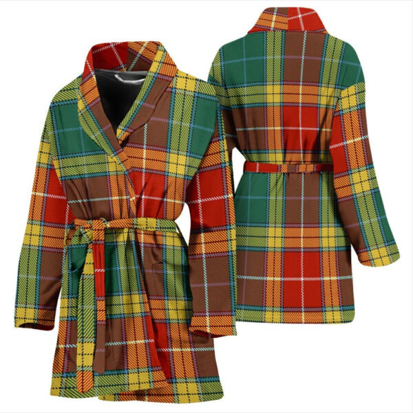 ScotClans Buchanan Old Sett Bathrobe, Women Tartan Plaid Bathrobe - Image 3