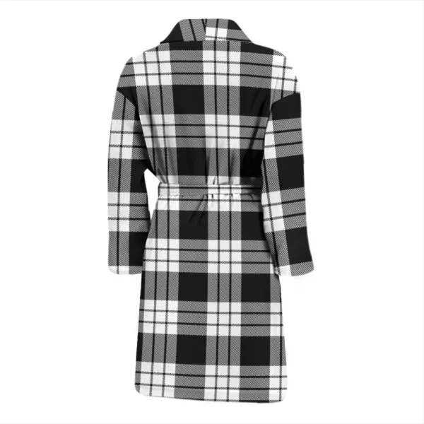 ScotClans MacFarlane Black & White Bathrobe, Men Tartan Plaid Bathrobe - Image 2