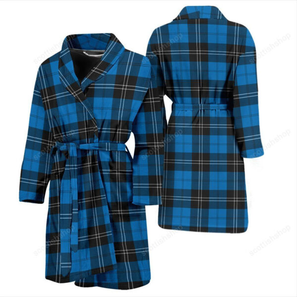 ScotClans Ramsay Blue Ancient Bathrobe, Men Tartan Plaid Bathrobe - Image 3