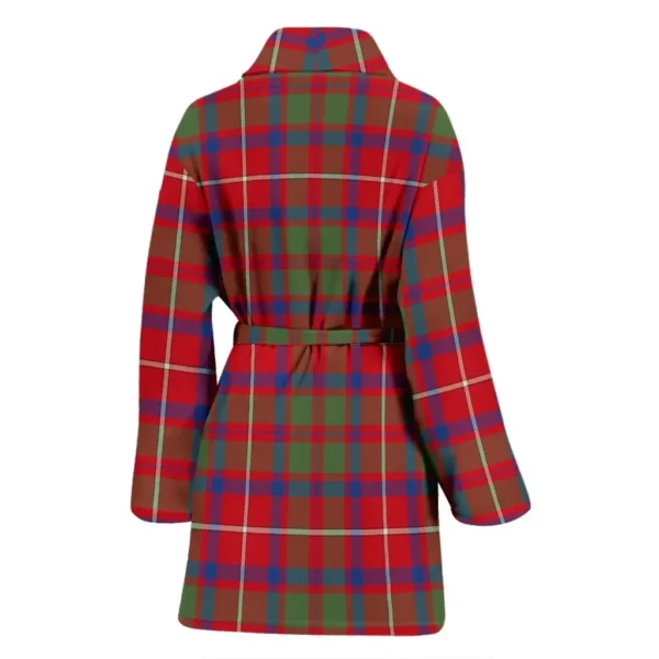 ScotClans Shaw Red Modern Bathrobe, Women Tartan Plaid Bathrobe - Image 2