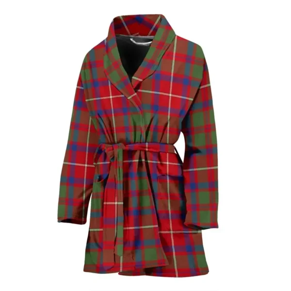 ScotClans Shaw Red Modern Bathrobe, Women Tartan Plaid Bathrobe