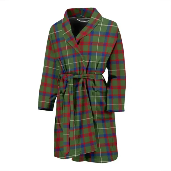 ScotClans Shaw Green Modern Bathrobe, Men Tartan Plaid Bathrobe