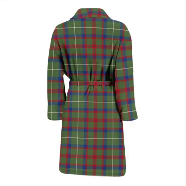 ScotClans Shaw Green Modern Bathrobe, Men Tartan Plaid Bathrobe - Image 2