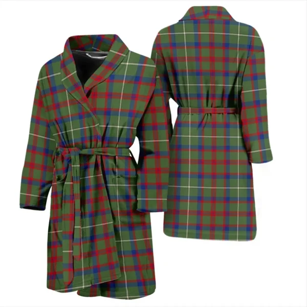 ScotClans Shaw Green Modern Bathrobe, Men Tartan Plaid Bathrobe - Image 3