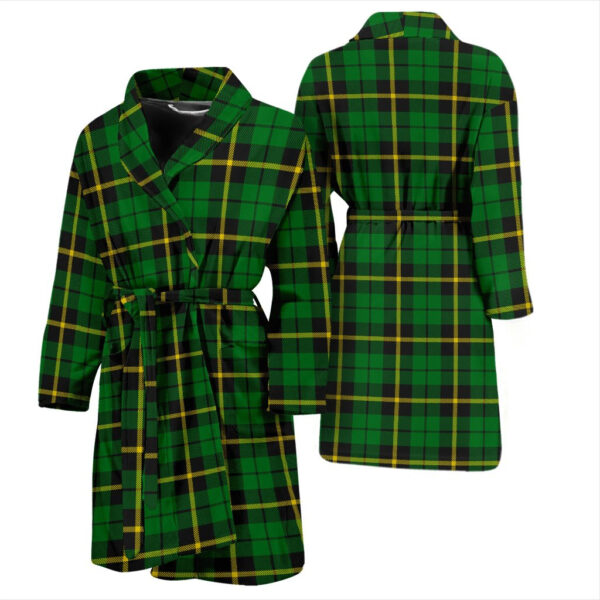 ScotClans Wallace Hunting - Green Bathrobe, Men Tartan Plaid Bathrobe - Image 3