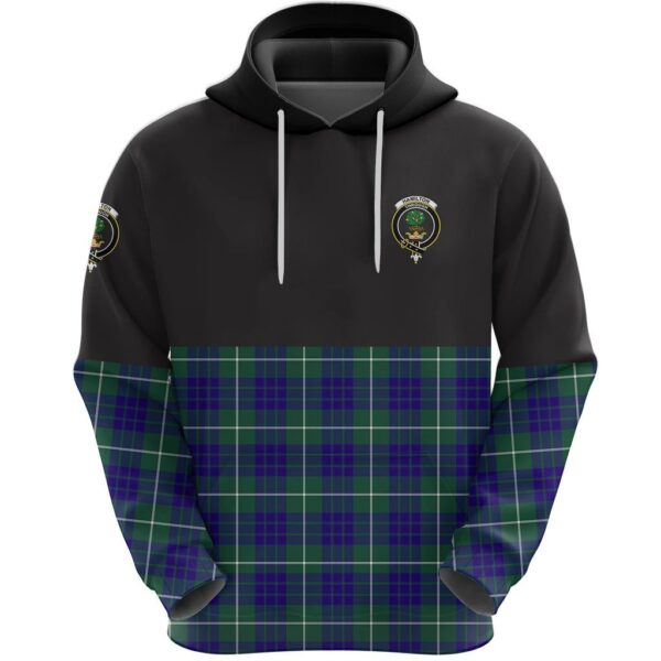 Hamilton Hunting Modern Clan Hoodie, Scottish Tartan Hamilton Hunting Modern Clans Hoodie Half Of Style