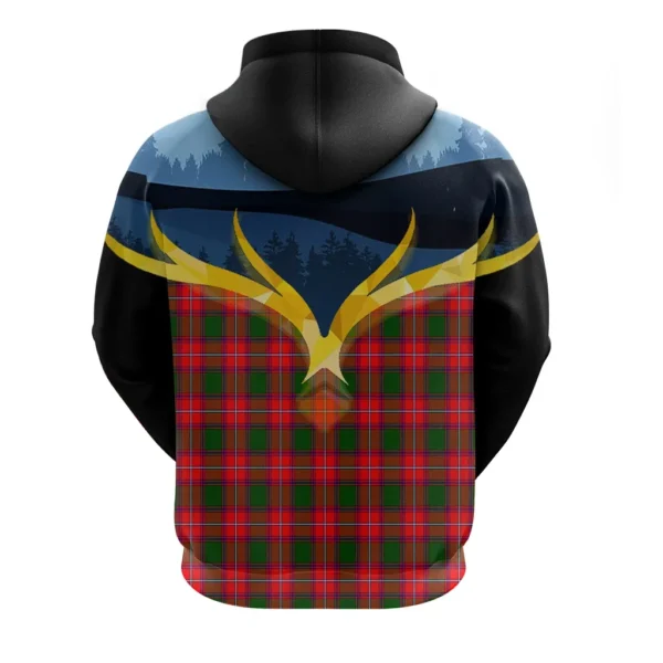 Rattray Modern Clan Hoodie, Scottish Tartan Rattray Modern Clans Hoodie Night of Deer Style - Image 2