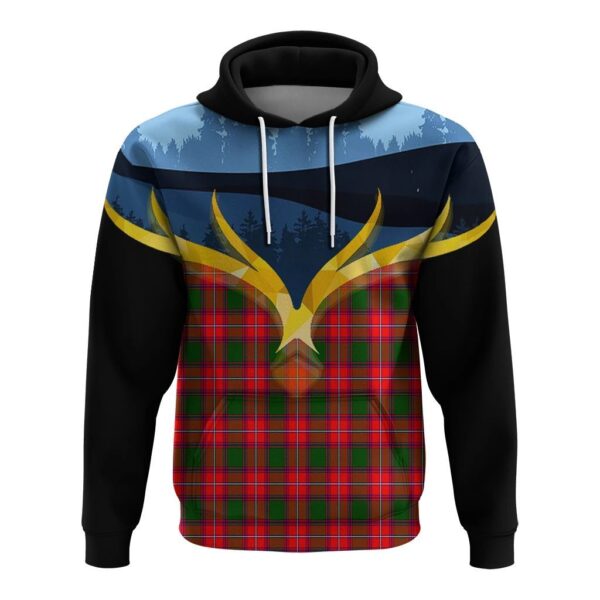 Rattray Modern Clan Hoodie, Scottish Tartan Rattray Modern Clans Hoodie Night of Deer Style