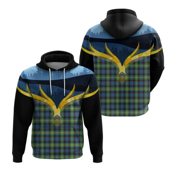 Watson Ancient Clan Hoodie, Scottish Tartan Watson Ancient Clans Hoodie Night of Deer Style - Image 3