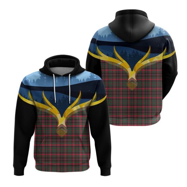 Cumming Hunting Modern Clan Hoodie, Scottish Tartan Cumming Hunting Modern Clans Hoodie Night of Deer Style - Image 3