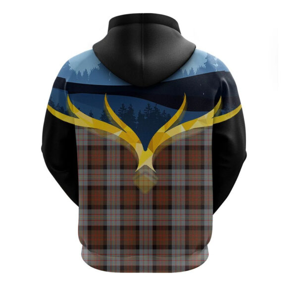 Cameron of Erracht Weathered Clan Hoodie, Scottish Tartan Cameron of Erracht Weathered Clans Hoodie Night of Deer Style - Image 2