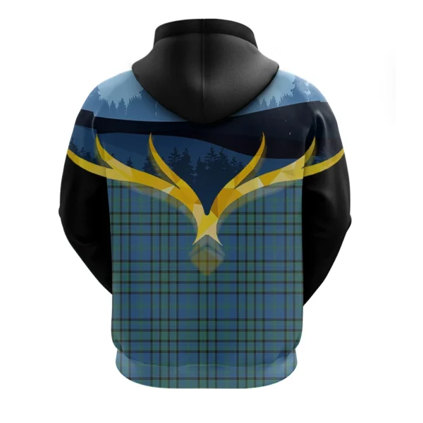 Matheson Hunting Ancient Clan Hoodie, Scottish Tartan Matheson Hunting Ancient Clans Hoodie Night of Deer Style - Image 2