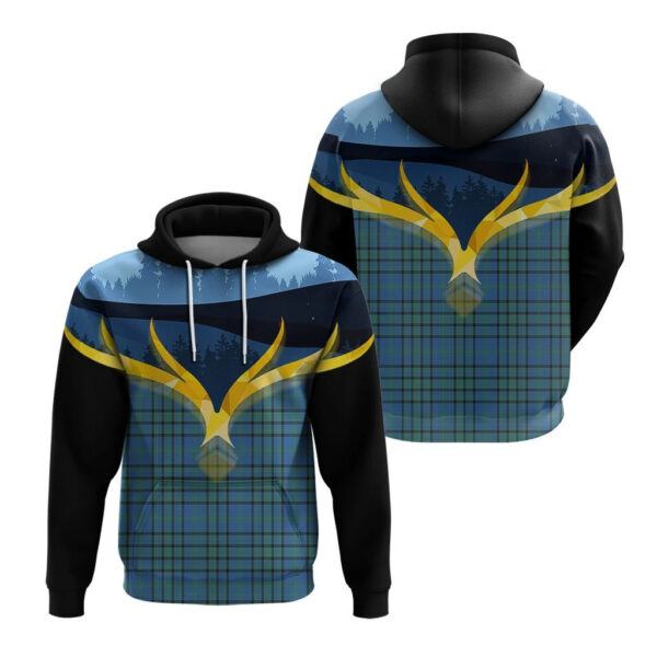 Matheson Hunting Ancient Clan Hoodie, Scottish Tartan Matheson Hunting Ancient Clans Hoodie Night of Deer Style - Image 3