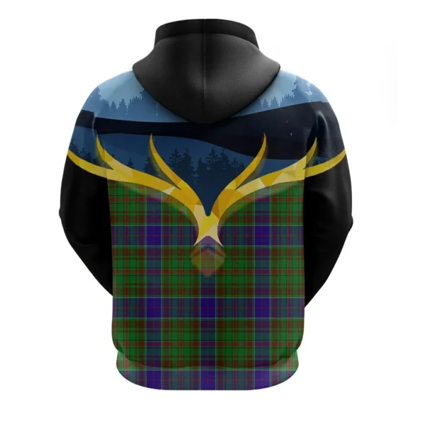 Adam Clan Hoodie, Scottish Tartan Adam Clans Hoodie Night of Deer Style - Image 2