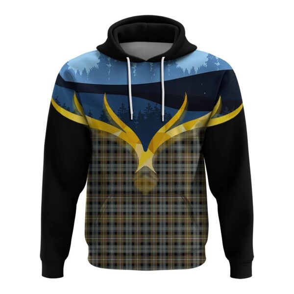 Campbell Argyll Weathered Clan Hoodie, Scottish Tartan Campbell Argyll Weathered Clans Hoodie Night of Deer Style