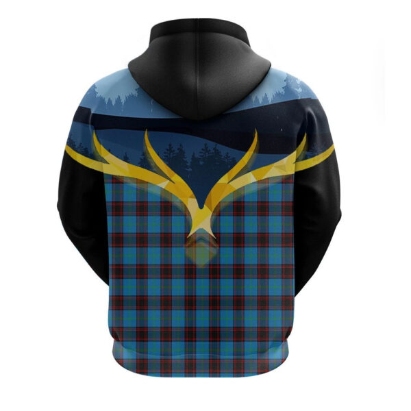 Home Ancient Clan Hoodie, Scottish Tartan Home Ancient Clans Hoodie Night of Deer Style - Image 2