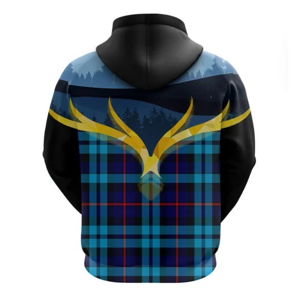 MacCorquodale Clan Hoodie, Scottish Tartan MacCorquodale Clans Hoodie Night of Deer Style - Image 2