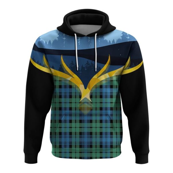 Campbell Ancient 01 Clan Hoodie, Scottish Tartan Campbell Ancient 01 Clans Hoodie Night of Deer Style