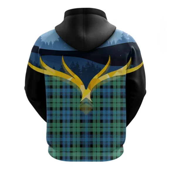 Campbell Ancient 01 Clan Hoodie, Scottish Tartan Campbell Ancient 01 Clans Hoodie Night of Deer Style - Image 2