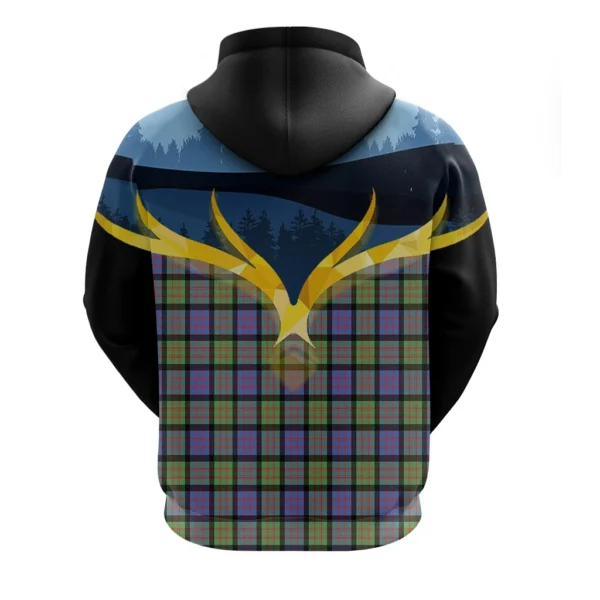 MacDonald Ancient Clan Hoodie, Scottish Tartan MacDonald Ancient Clans Hoodie Night of Deer Style - Image 2