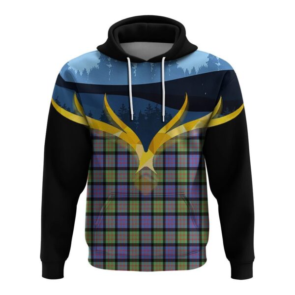 MacDonald Ancient Clan Hoodie, Scottish Tartan MacDonald Ancient Clans Hoodie Night of Deer Style