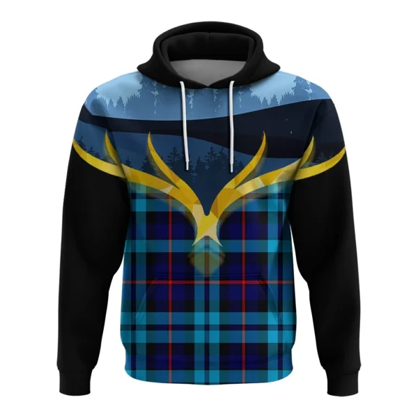 MacCorquodale Clan Hoodie, Scottish Tartan MacCorquodale Clans Hoodie Night of Deer Style