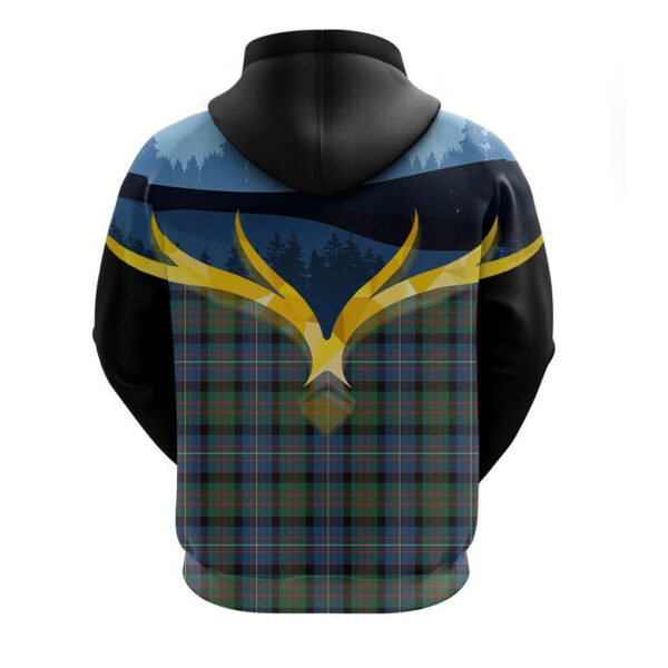 Cameron of Erracht Ancient Clan Hoodie, Scottish Tartan Cameron of Erracht Ancient Clans Hoodie Night of Deer Style - Image 2