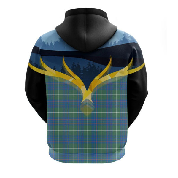 MacIntyre Hunting Ancient Clan Hoodie, Scottish Tartan MacIntyre Hunting Ancient Clans Hoodie Night of Deer Style - Image 2