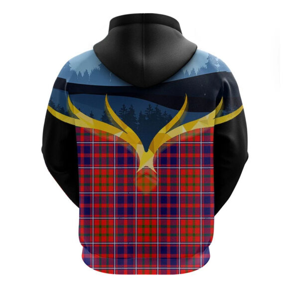 Cameron of Lochiel Modern Clan Hoodie, Scottish Tartan Cameron of Lochiel Modern Clans Hoodie Night of Deer Style - Image 2