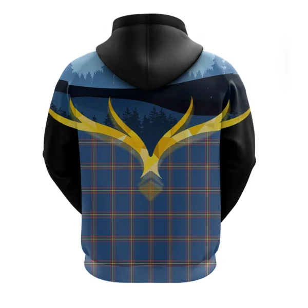 MacLaine of Loch Buie Hunting Ancient Clan Hoodie, Scottish Tartan MacLaine of Loch Buie Hunting Ancient Clans Hoodie Night of Deer Style - Image 2